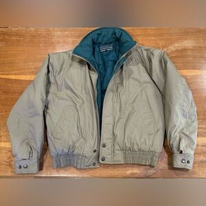 David Taylor Men's Olive Windbreaker Bomber Jacket VTG Small pulled snag